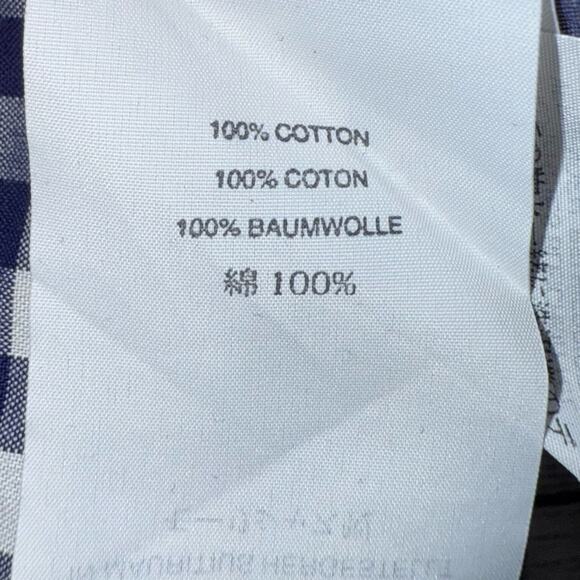 J. Crew Men's 120's 2-Ply Crosby Buttoned Shirt Navy White Gingham Check Large - Picture 4 of 6